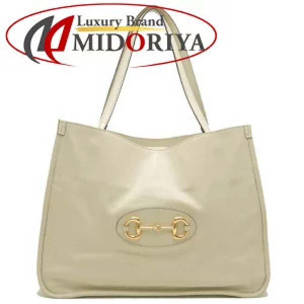 Gucci Horsebit Tote Bag Leather Ivory White